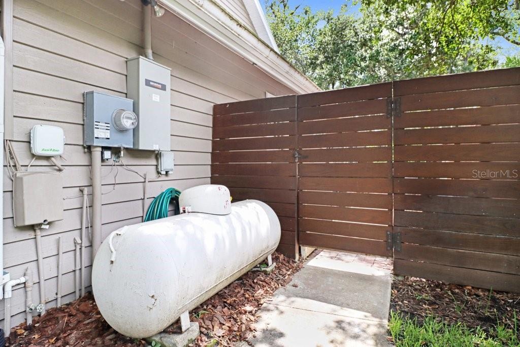 Propane tank that services the whole house generator.