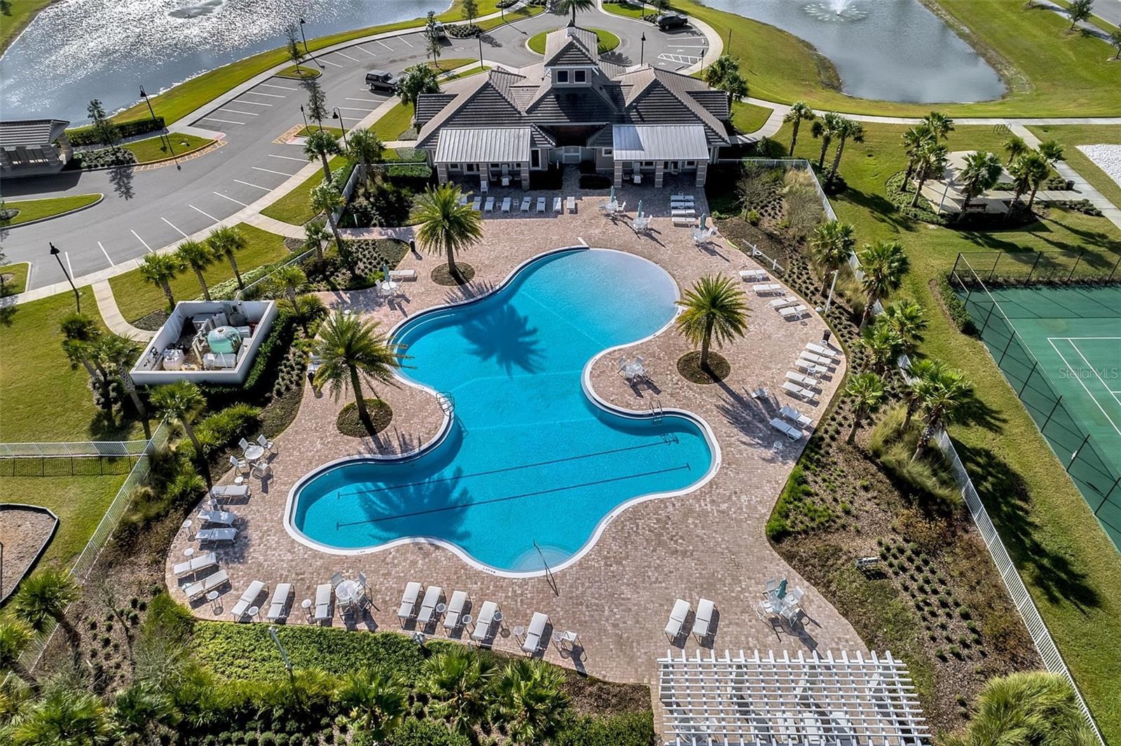 Aerial Community Pool View