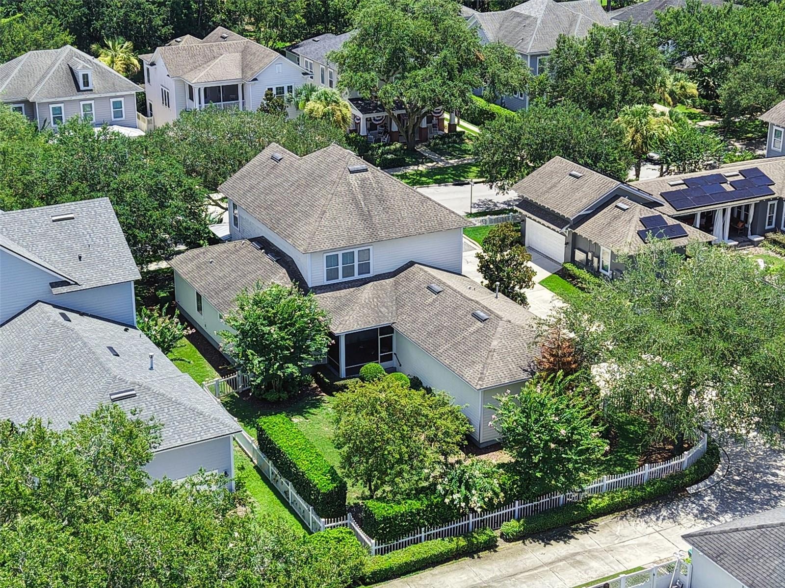 Aerial View of Large Fenced Yard