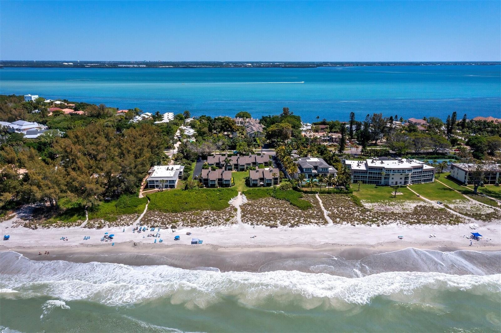 aerial view from beach to bay