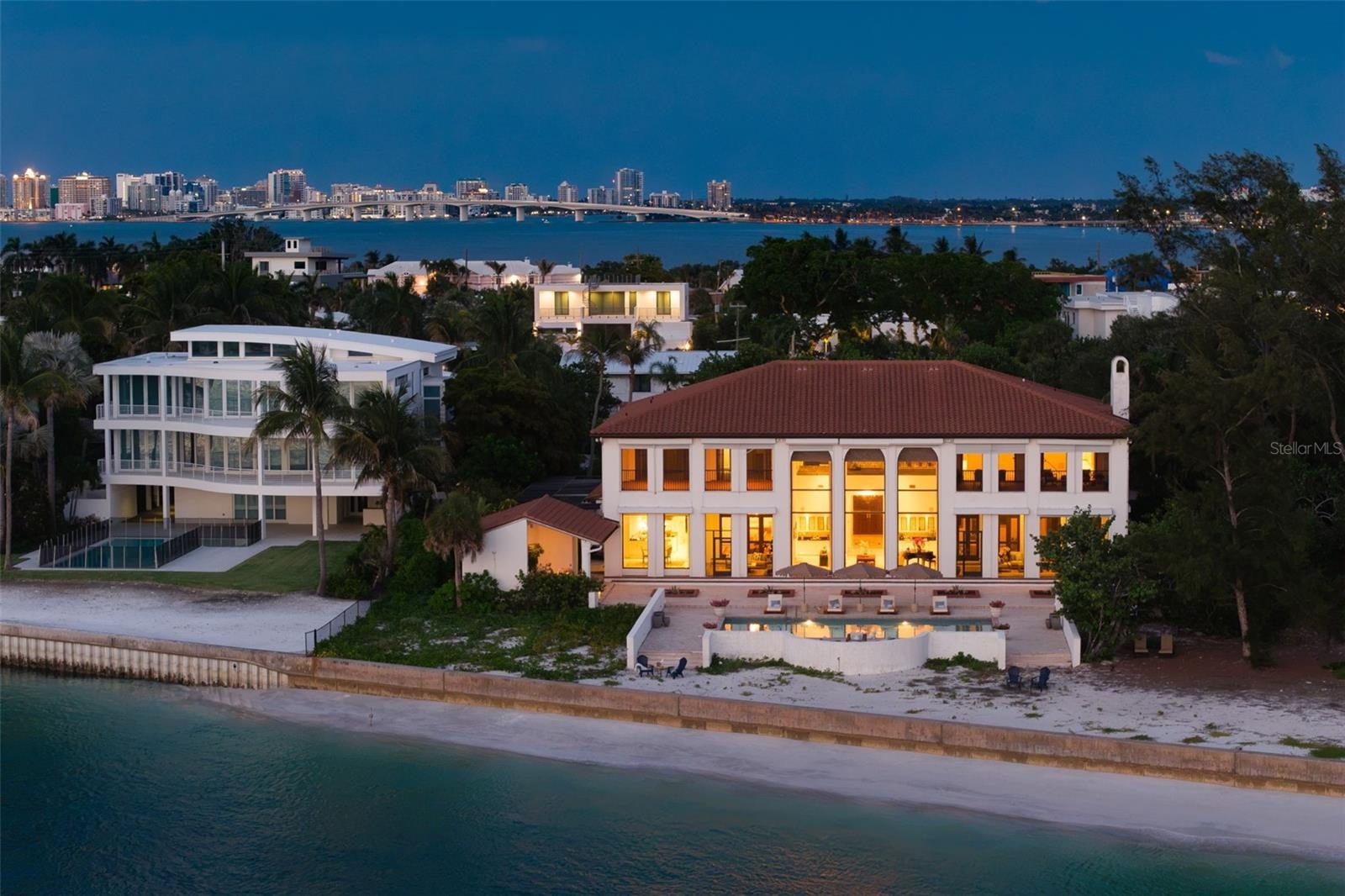 The beautiful city lights of Sarasota... quiet here at 1157 Westway... a few minutes drive and you can have all the lovely dining, shopping, theatre a