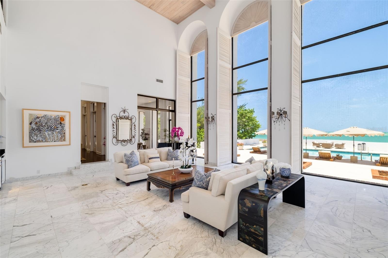 The home while built in 1974 has expansive rooms and flow through the home