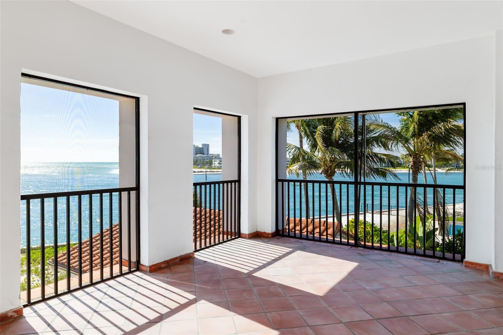 The terrace off the guest suite on the North West 2nd-Story of the home.