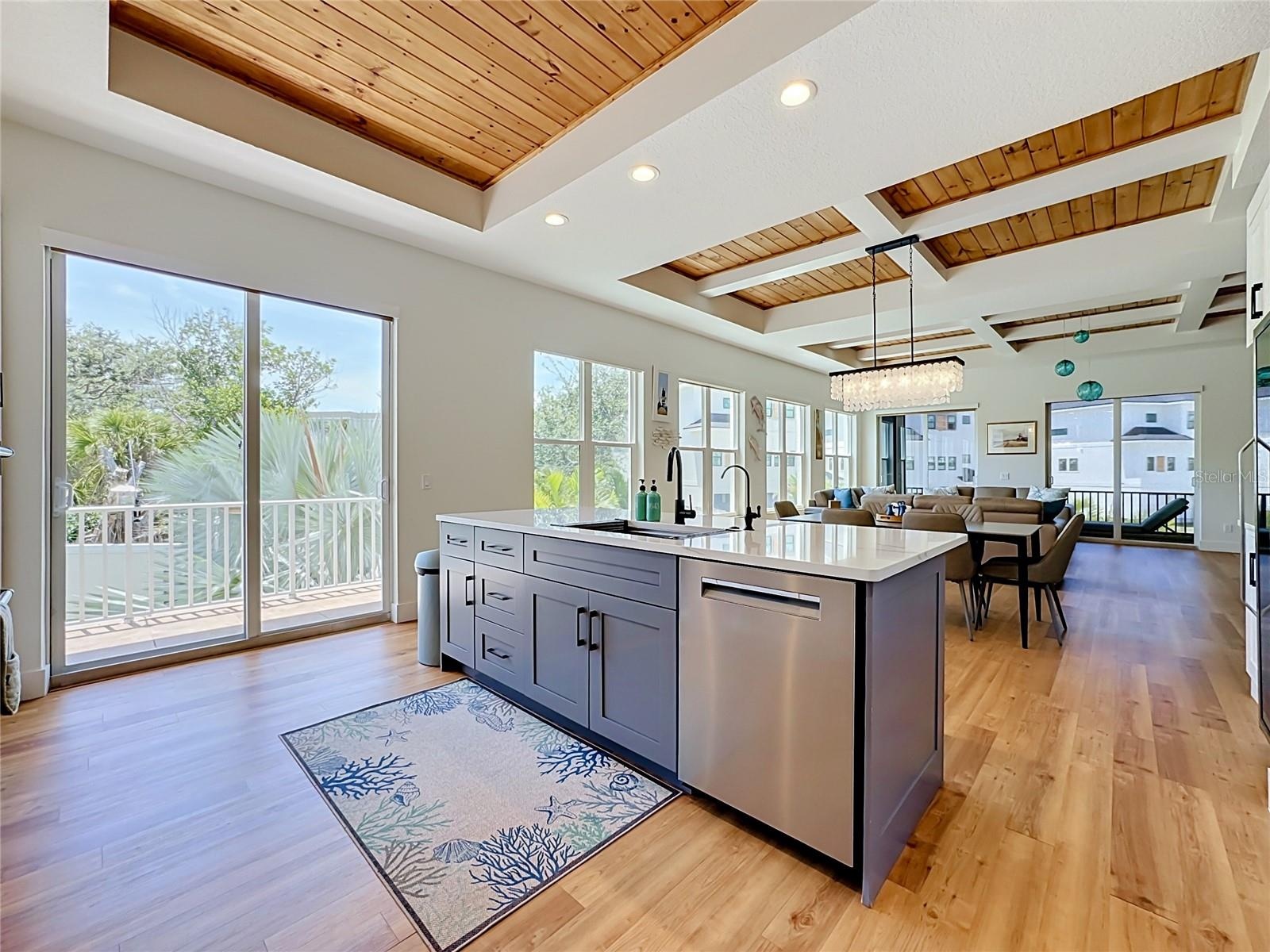 Access down to the pool deck straight from the kitchen