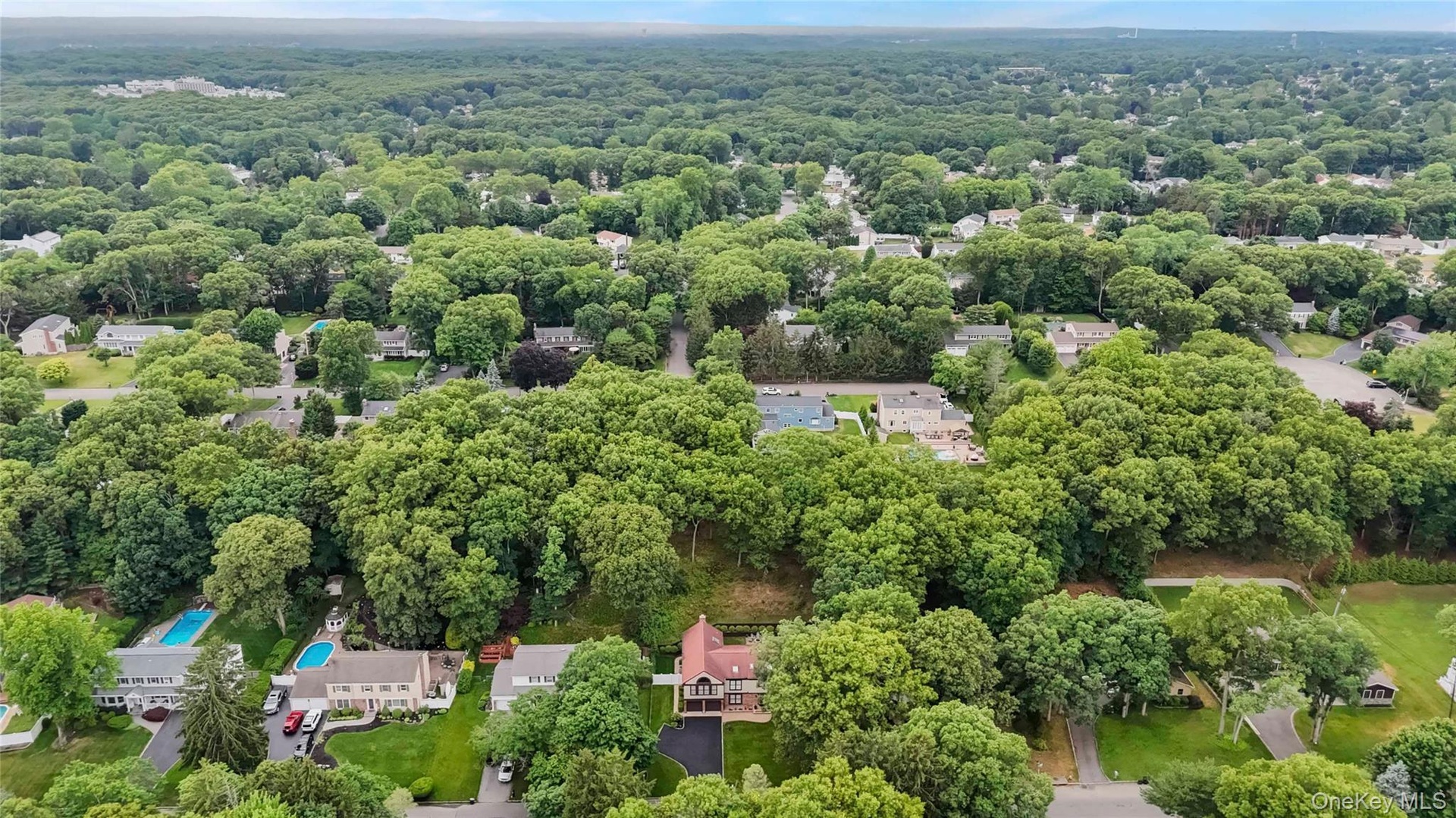 Expansive residential area with dense tree coverage