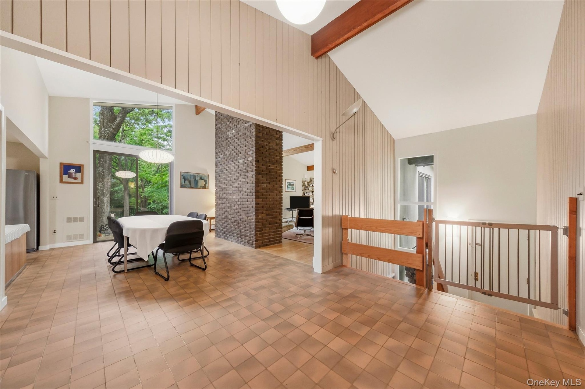 Open staircase down to lower level