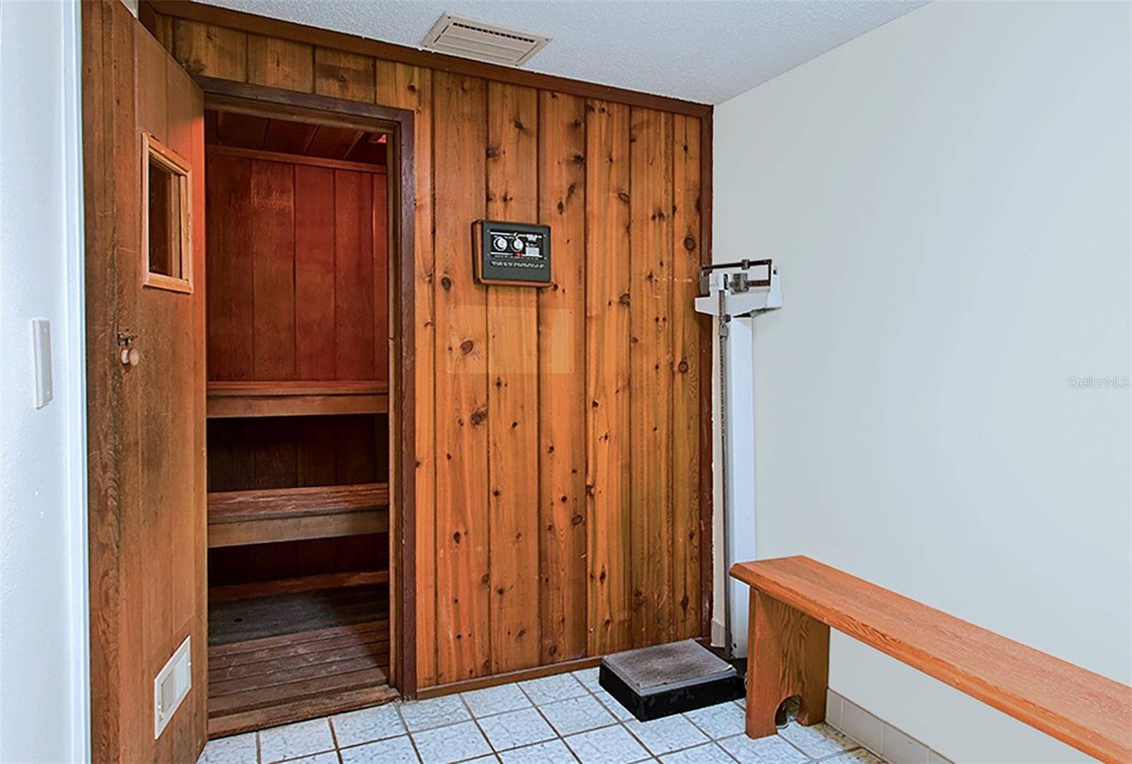 Community sauna near excercise room.