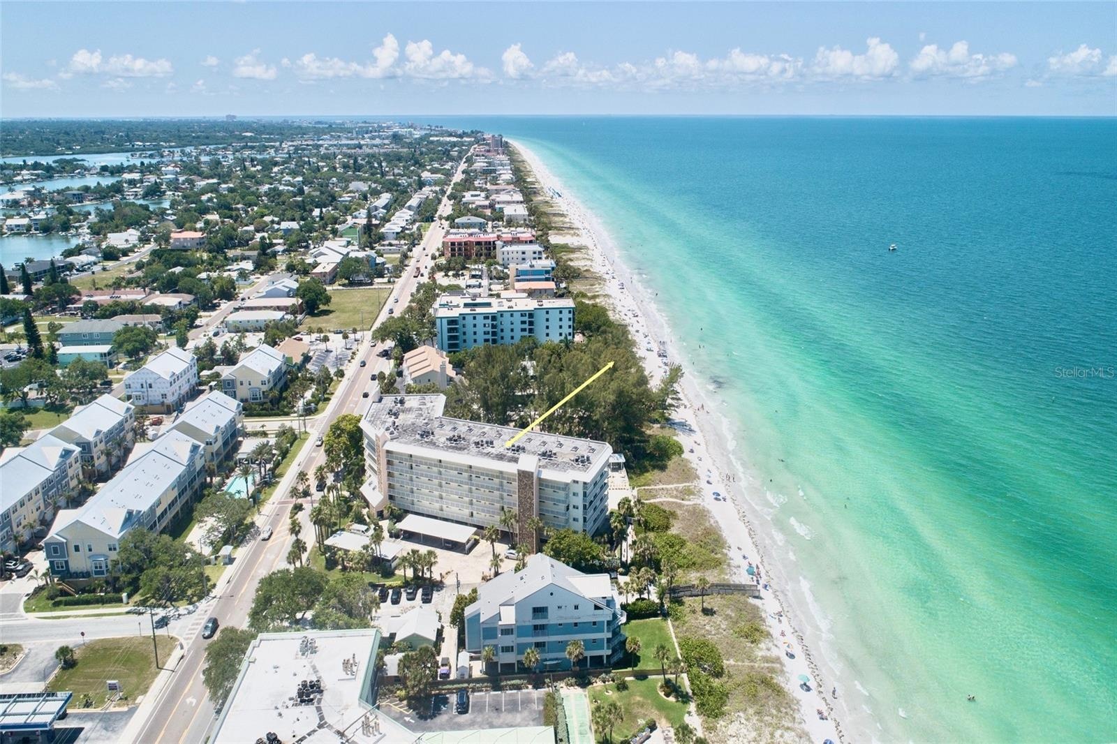 IndianRocks Beach as viewed from Belleair Shore looking South, with the Intracoastal Waterway to the East.