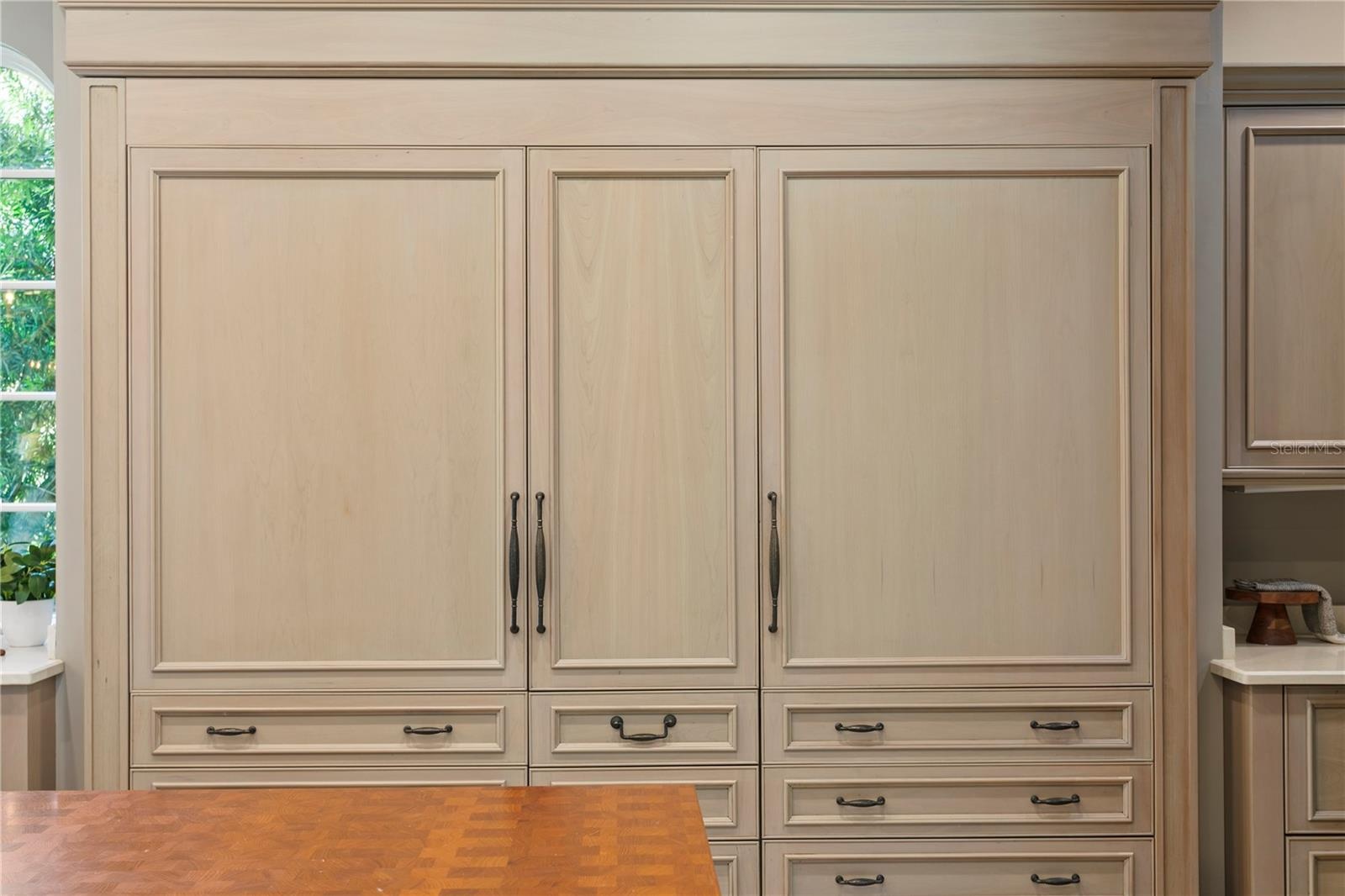 Huge freezer and fridge with pull out drawers