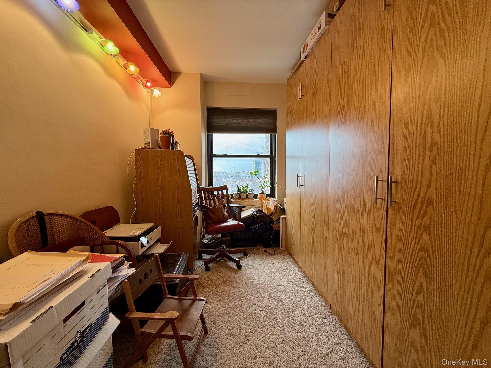 Second bedroom with built in closet, large window