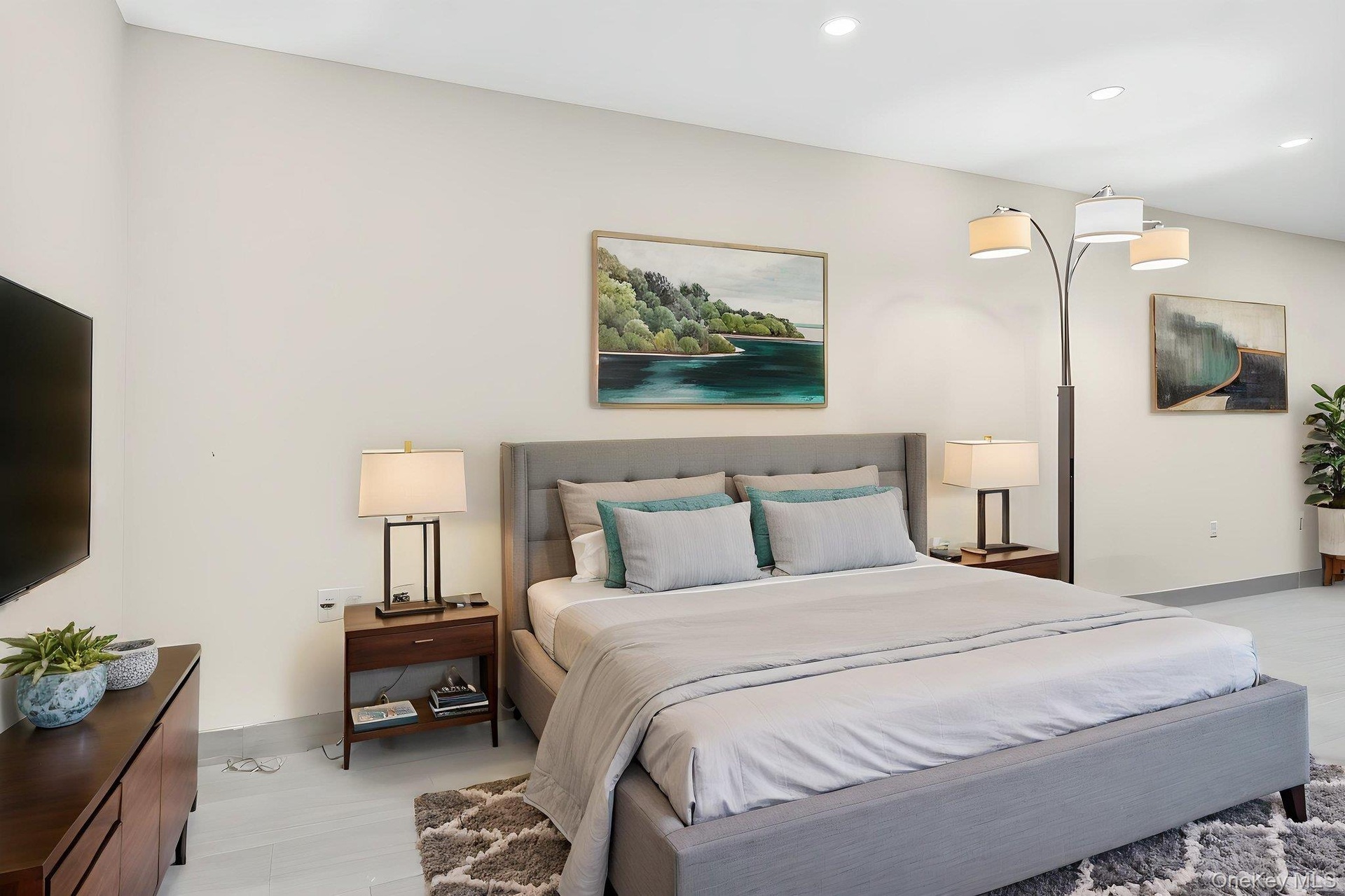 Left side of Rec room virtually staged