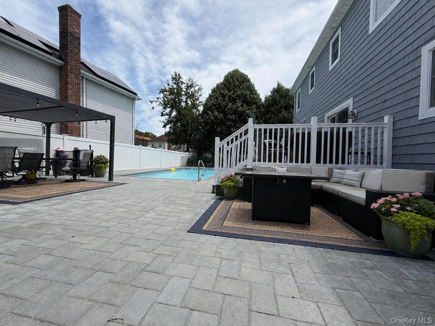 oversized patio with new pavers