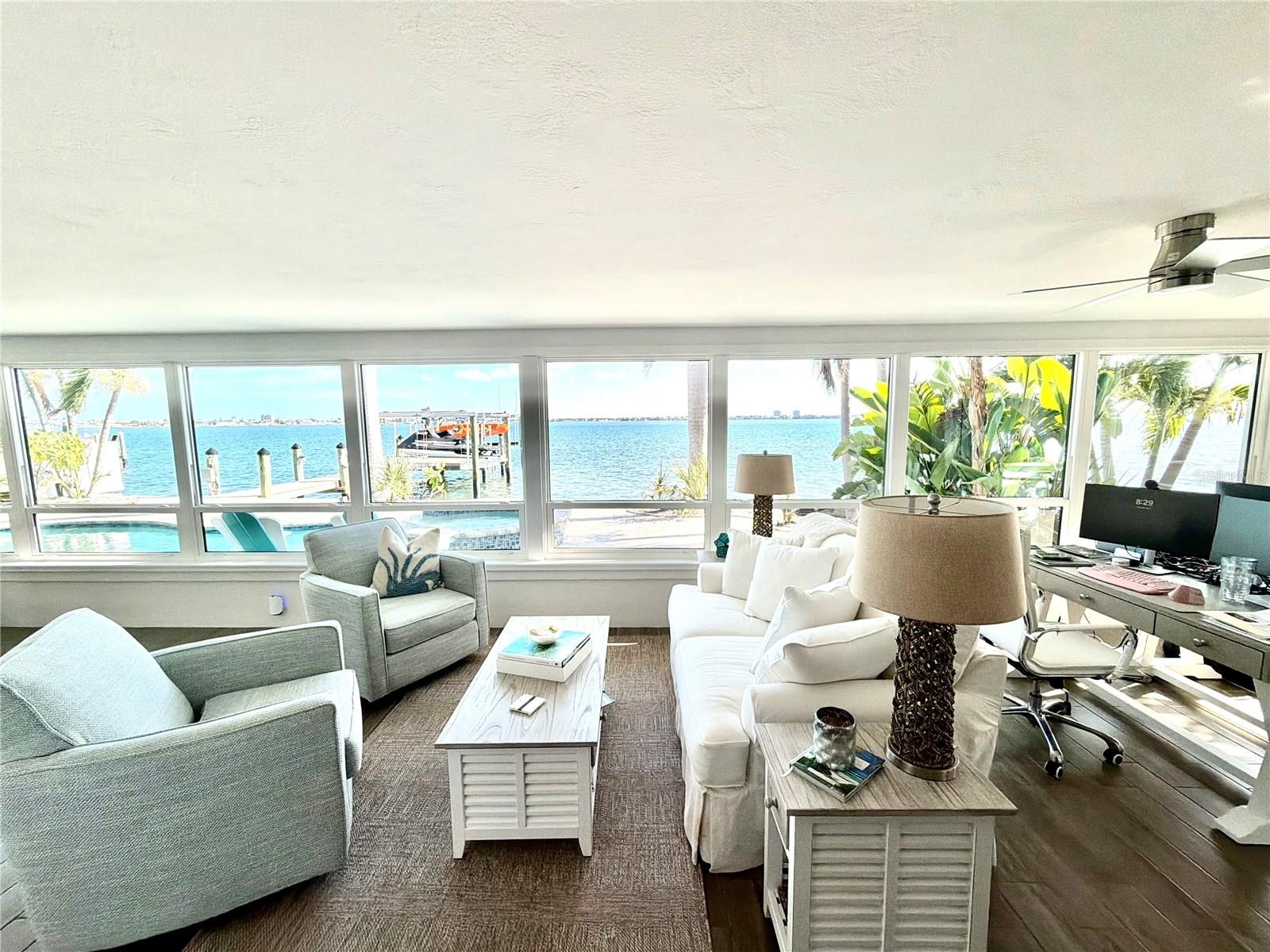 Open, Lightfield living Spaces designed to maximize the water views