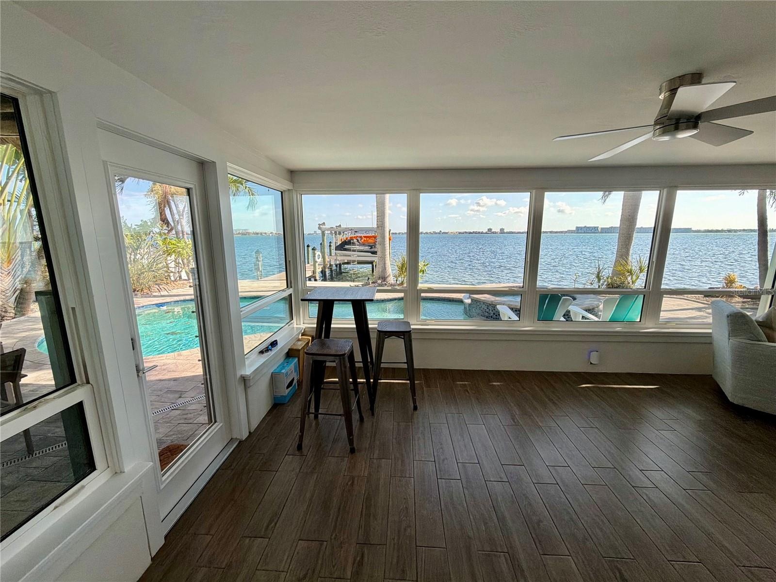 Flexible, bonus space with incredible water views, perfect for a home office or lounge