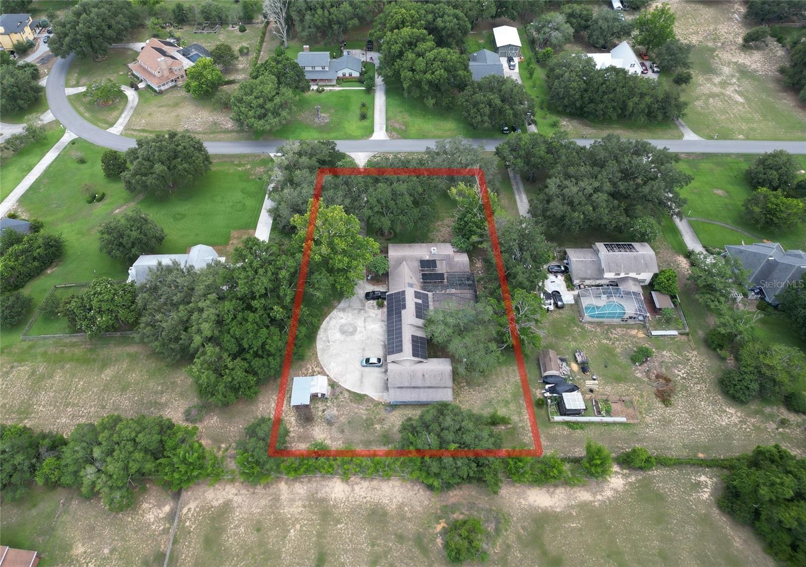 rear aerial property view