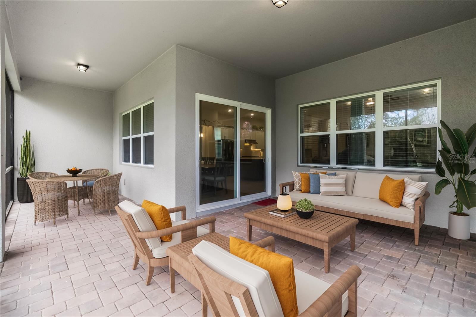 virtually staged covered patio