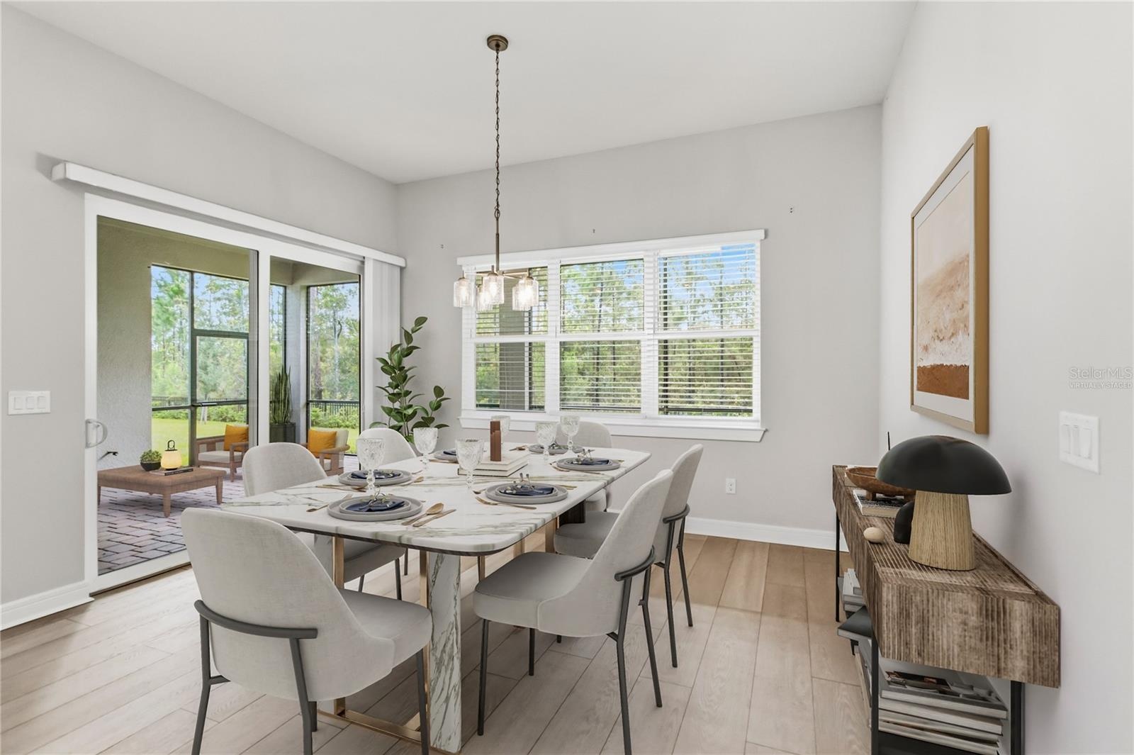 virtually staged dining room