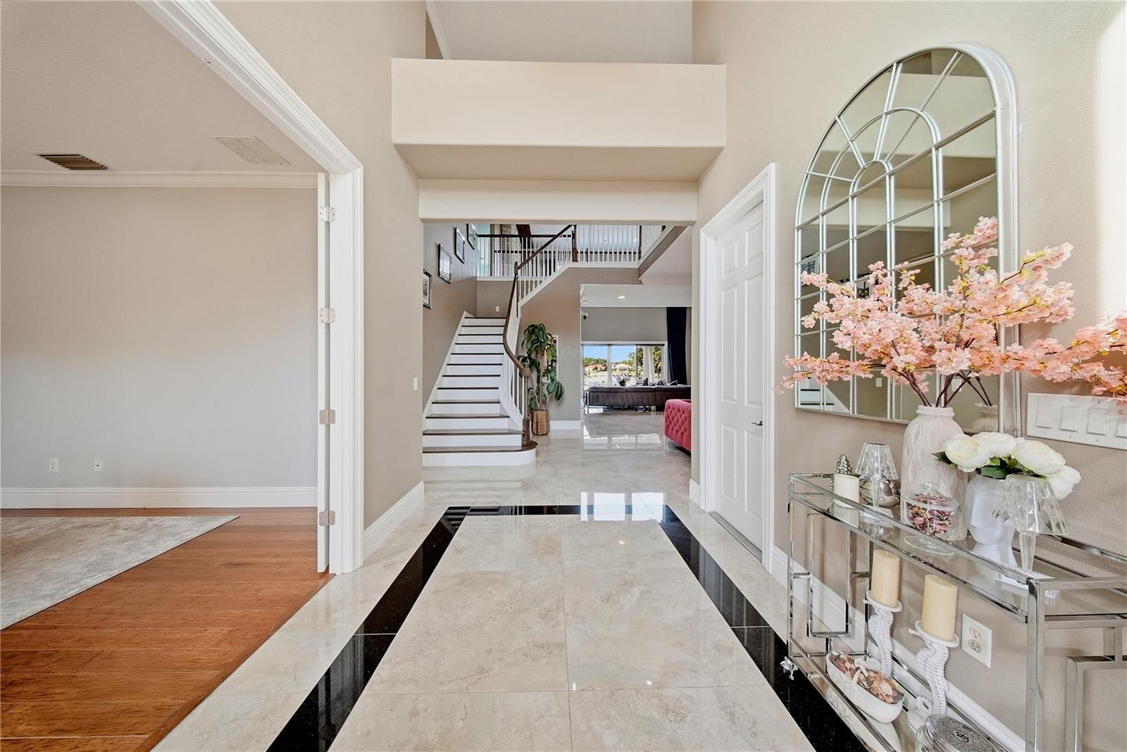 Foyer with home office to the left