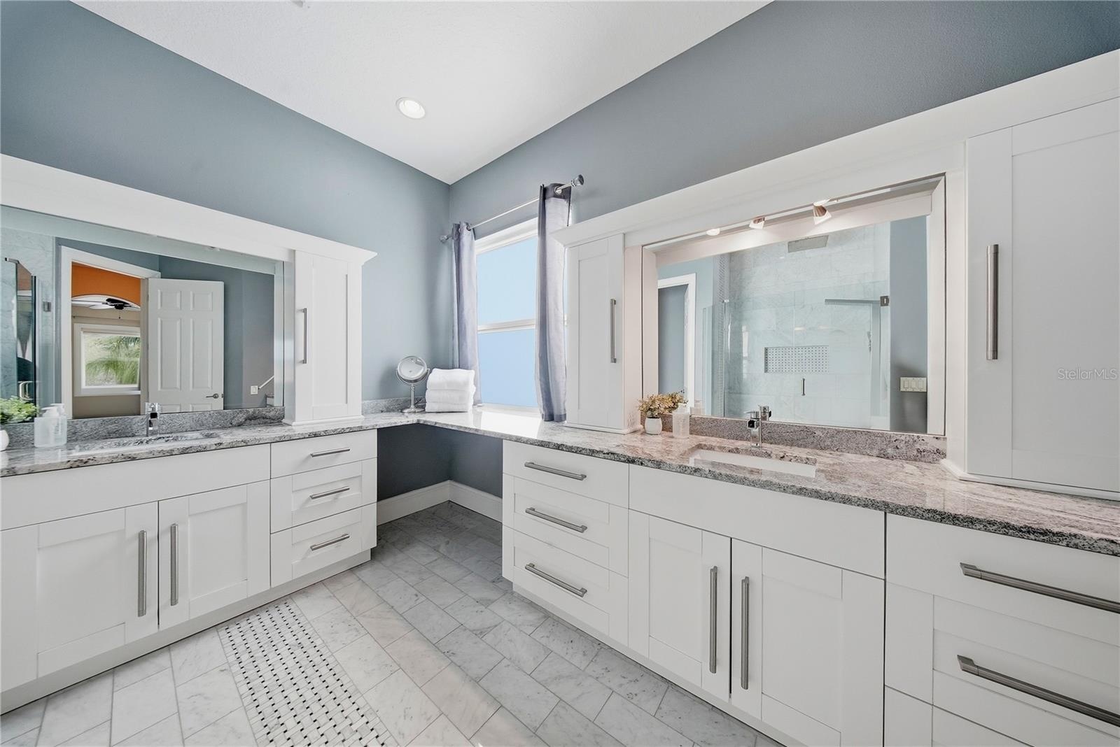 Includes double vanities with ample storage and dedicated vanity