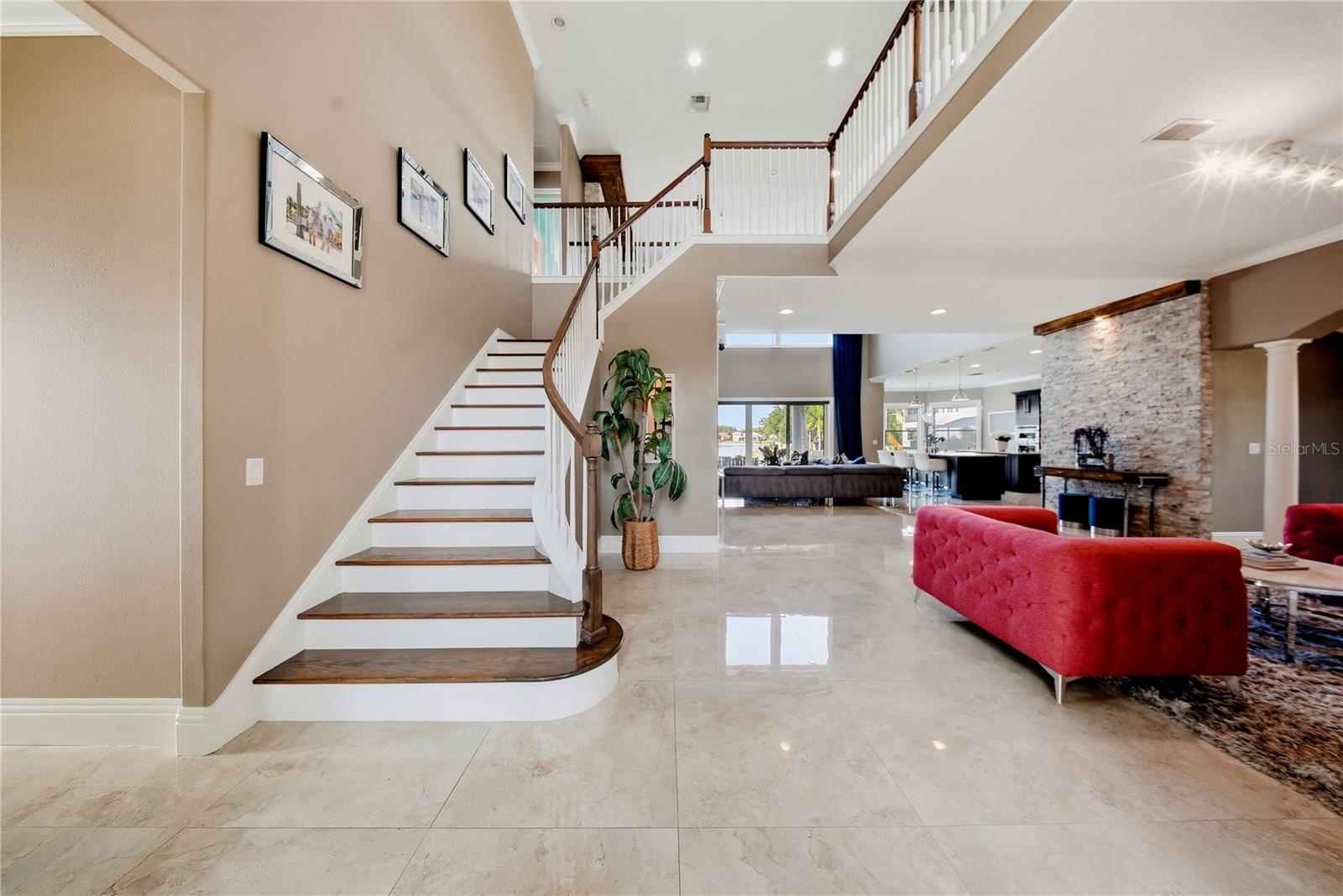 This is the view of the home past the foyer.