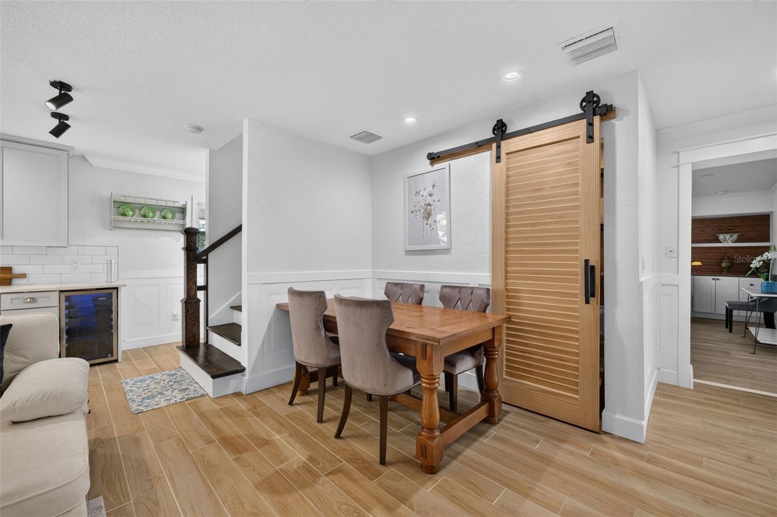 Barn door open large closet/pantry