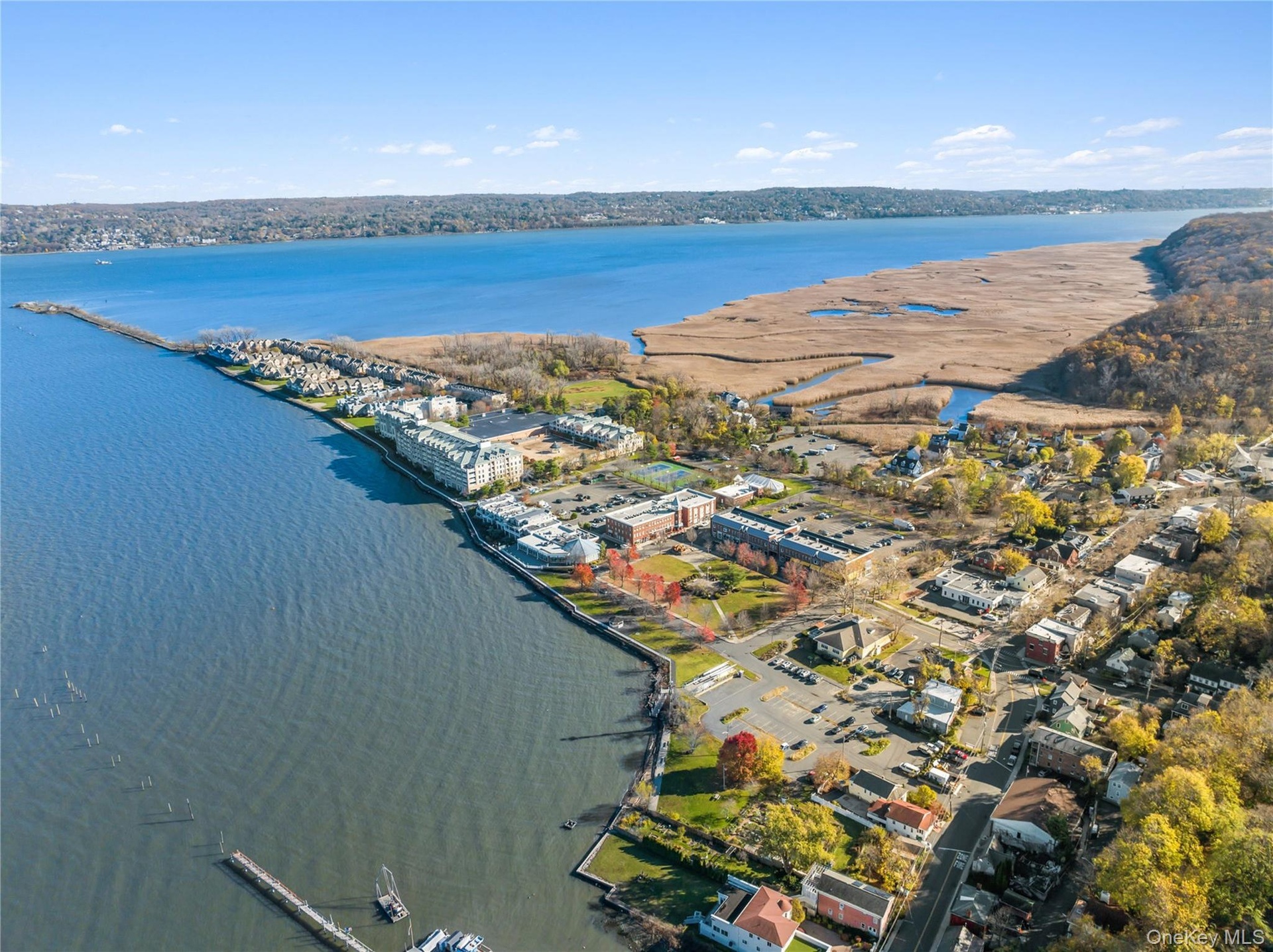 Piermont Village and Piermont Landing looking east toward Westchester Cty.