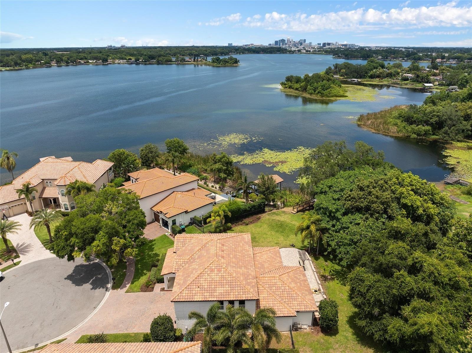 Drone shot of the home and Lake Holden
