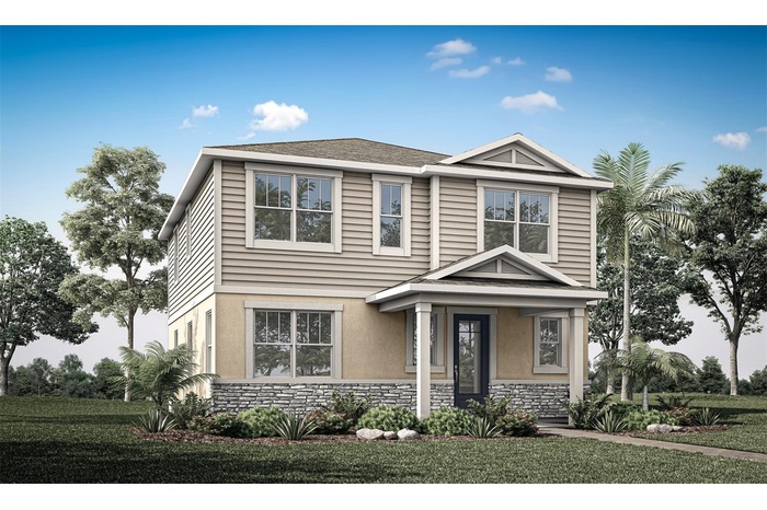 Meridian Parks - Grayton Floorplan - Coastal Elevation - Architect's Rendering