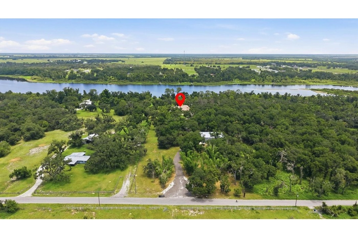 Aerial view of 7-acre Lake Manatee estate