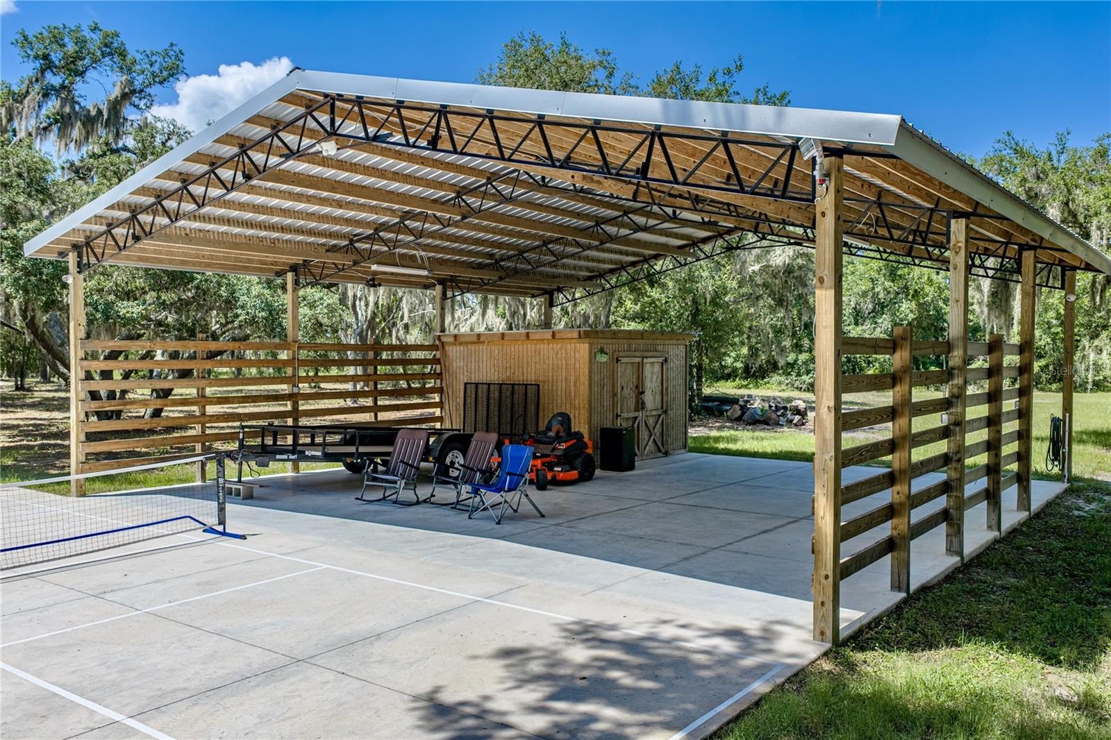 Pole barn with storage room