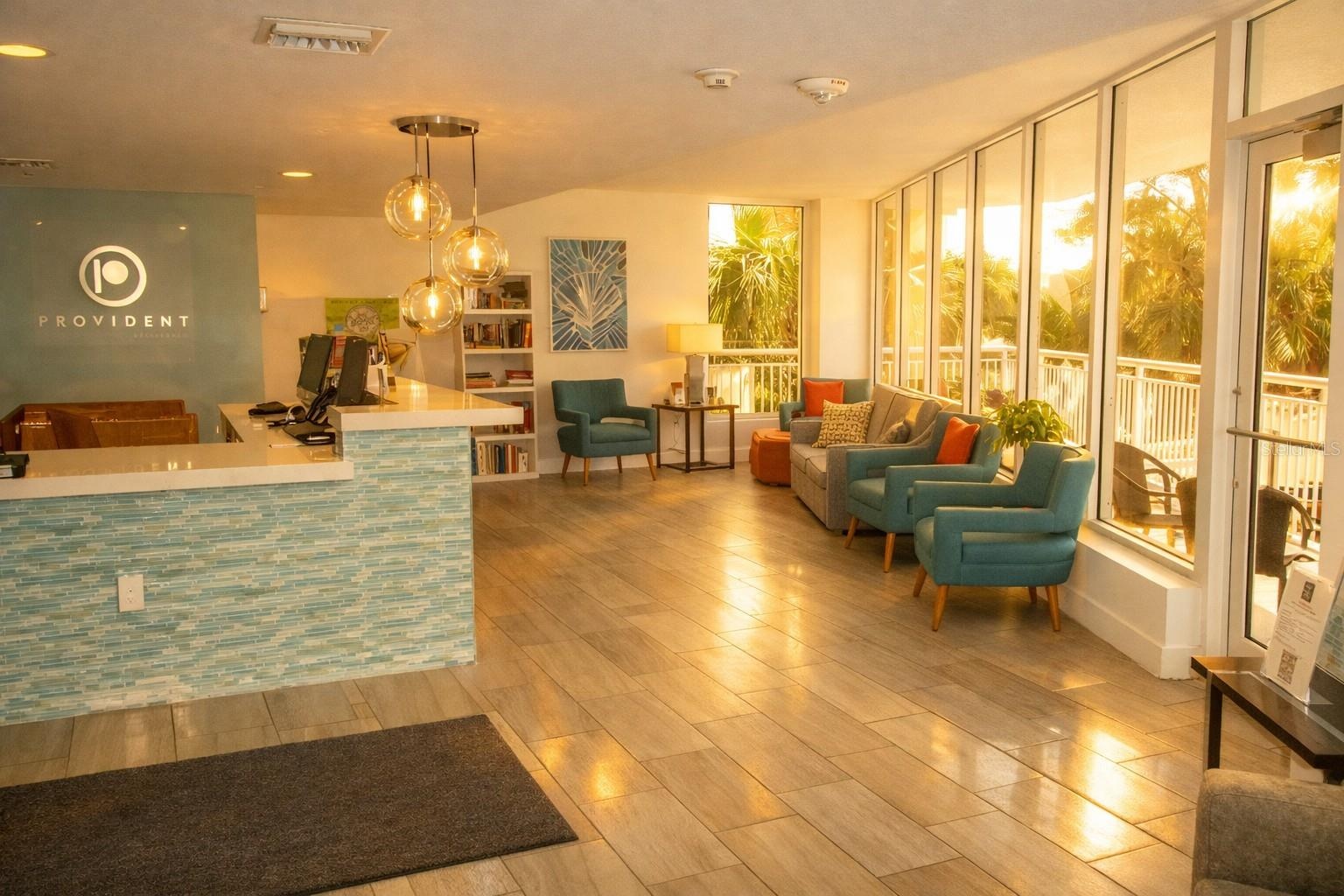 Front Desk: lobby area.
