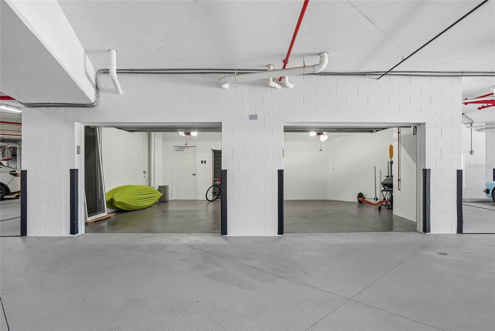 Oversized private two-car garage within the secured building.  This is GOLD
