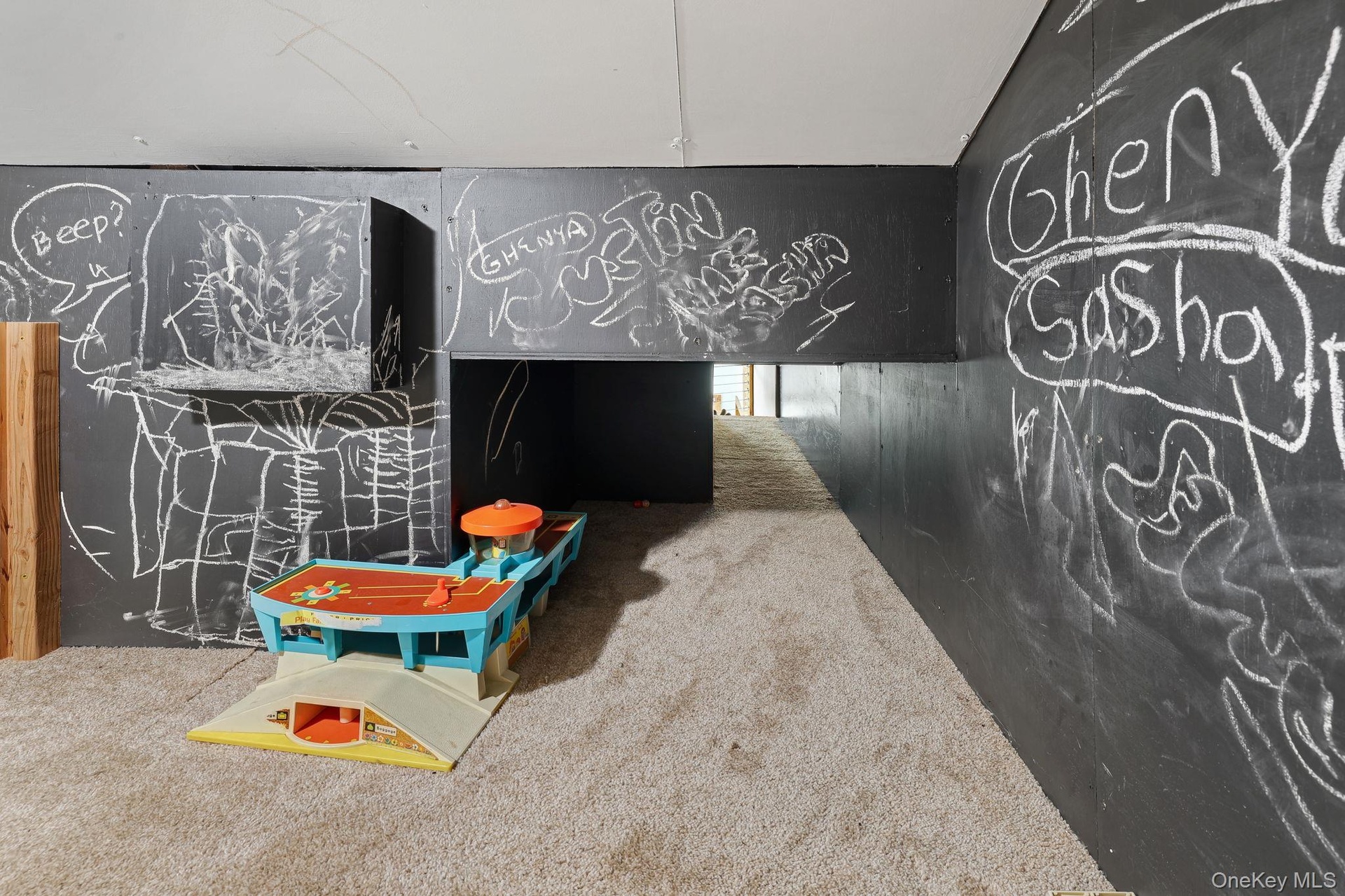 More traveling play space with chalk boards and more.