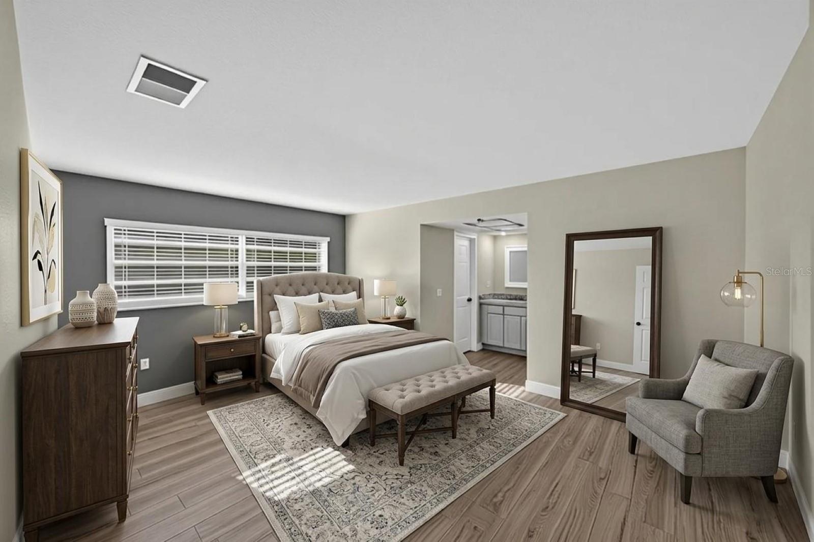 PRIMARY BEDROOM STAGED