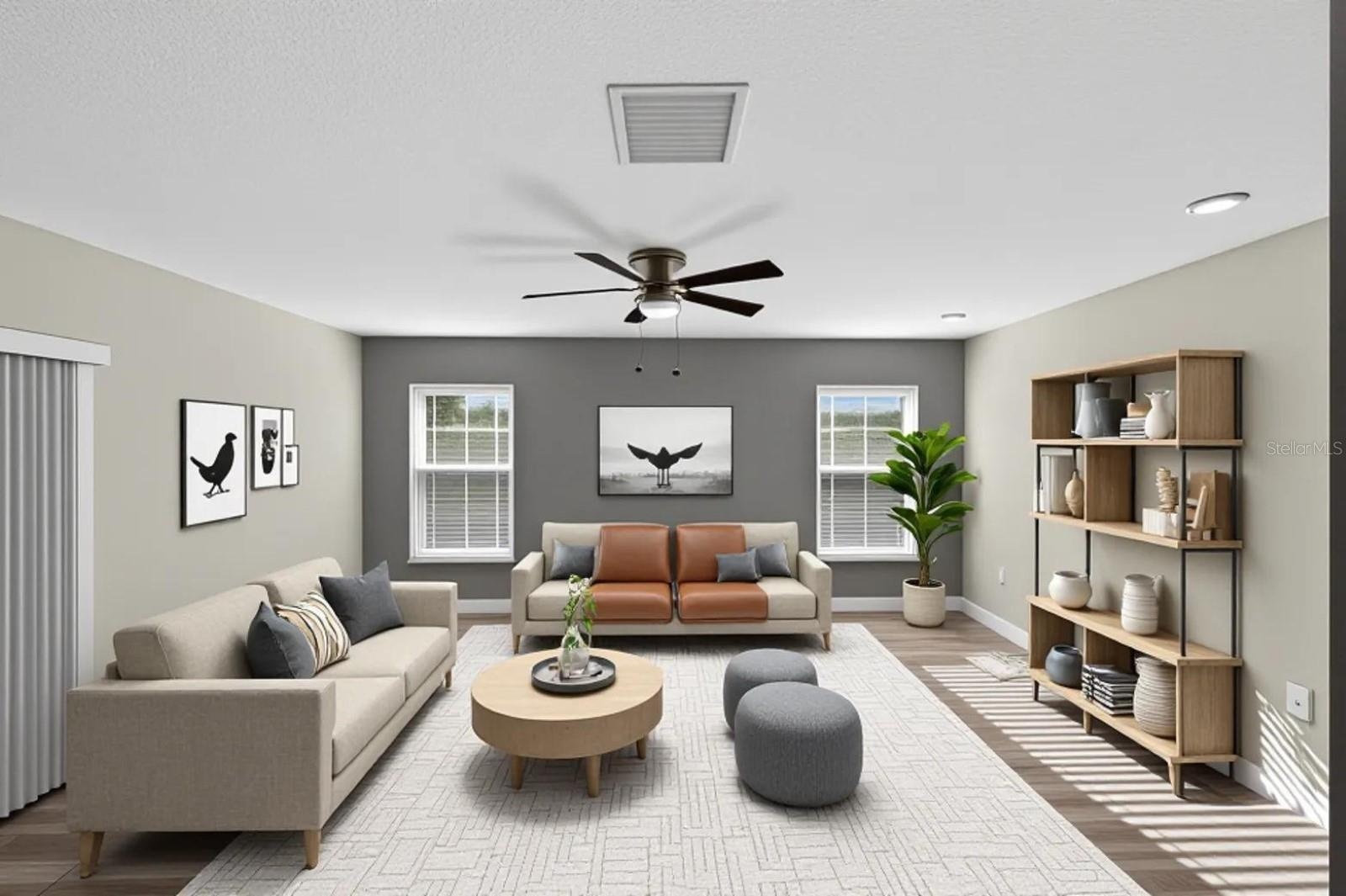 FAMILY ROOM STAGED