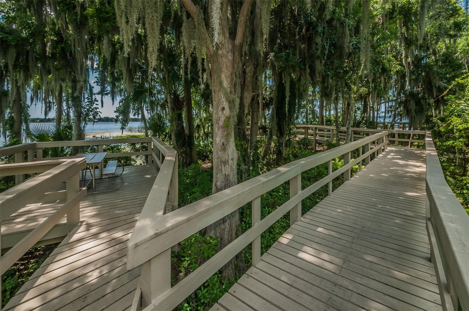 Picnic area at Lakefront Park overlooking Lake Tarpon
