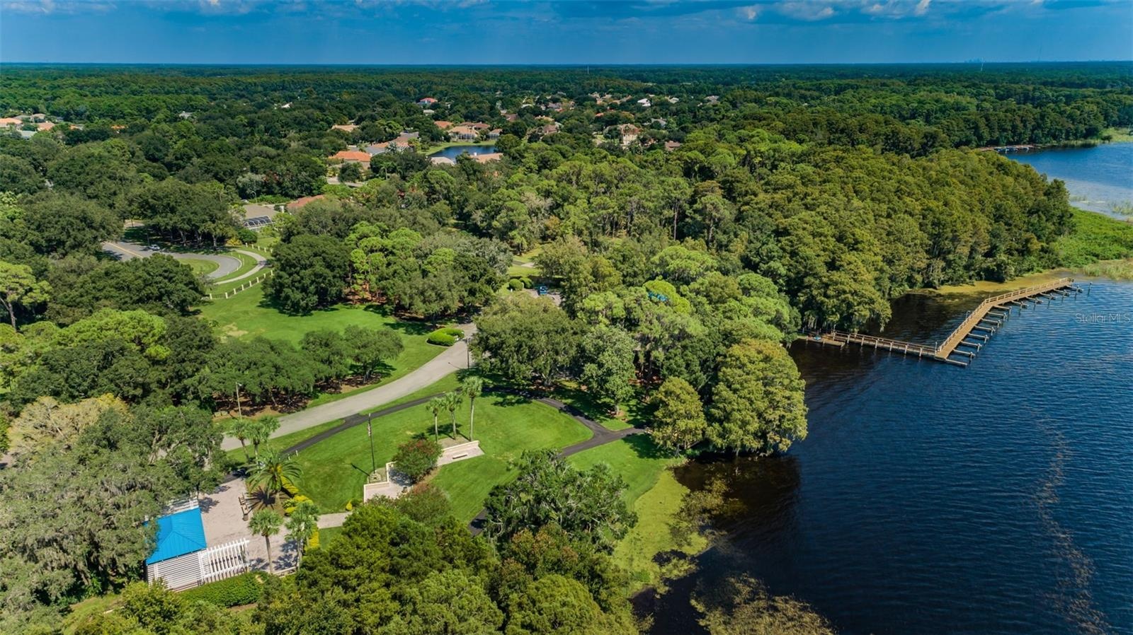 Aerial of Lakefront Park at Lake Tarpon