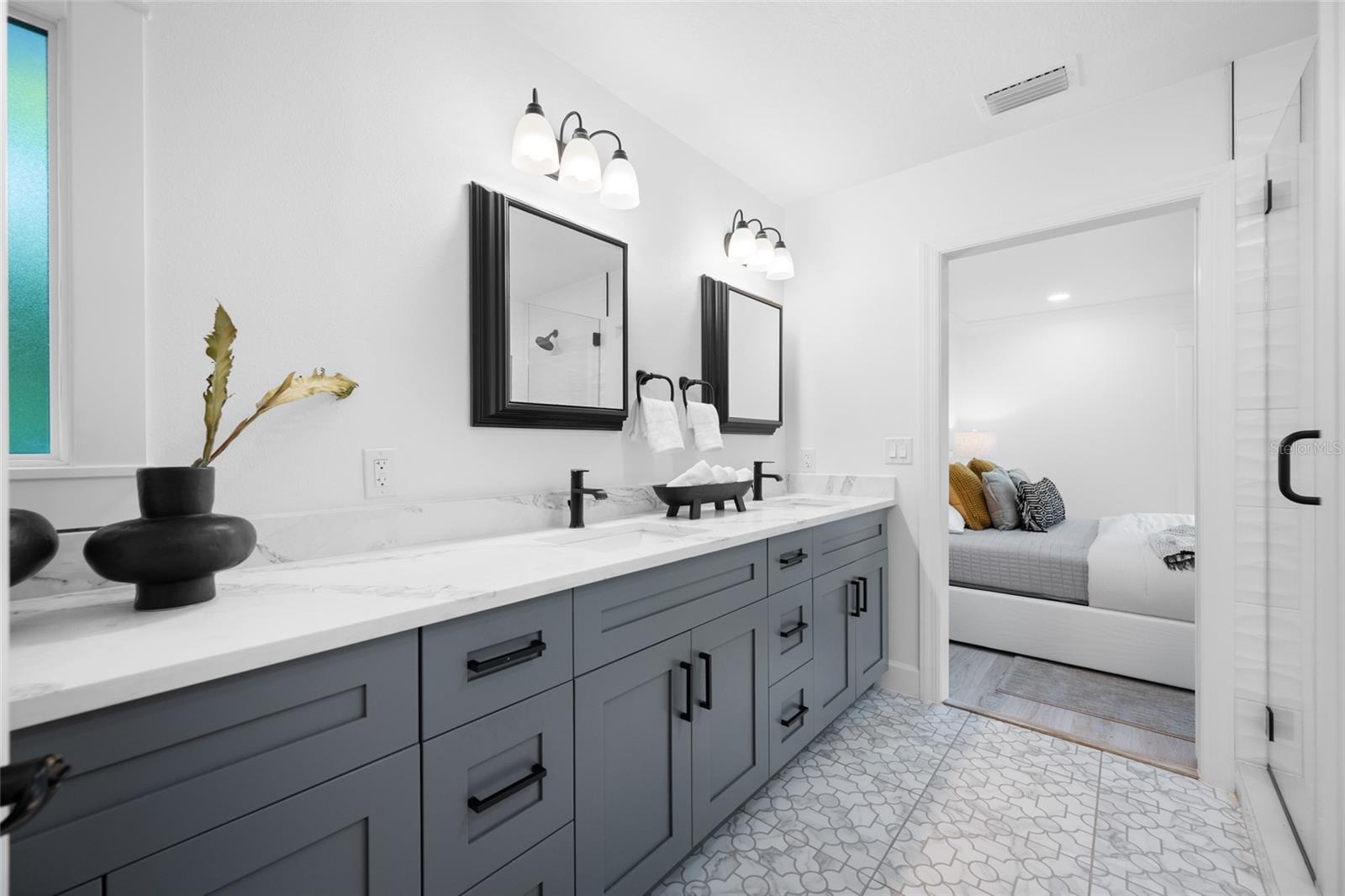 Primary Bathroom with Dual Vanities