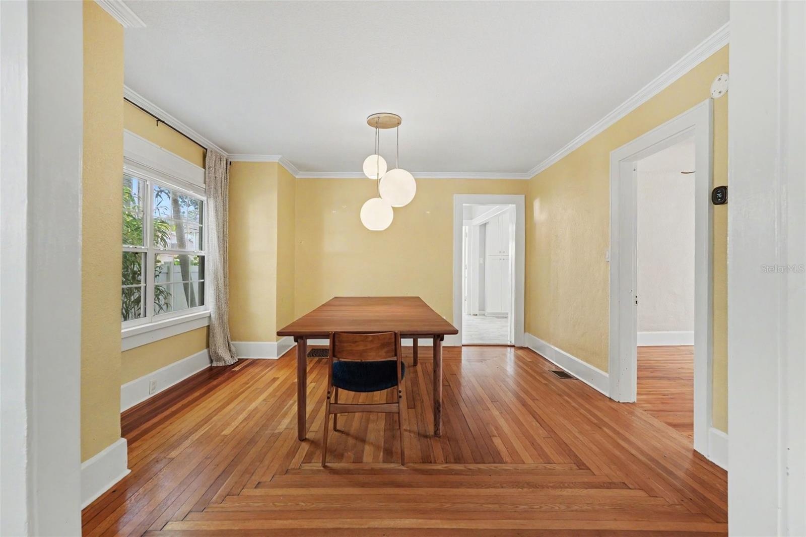The spacious dining room is ready for everything from casual weeknight meals to long dinners with family and friends.
