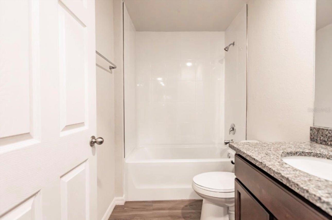 Bathroom 2, with tub and shower combination