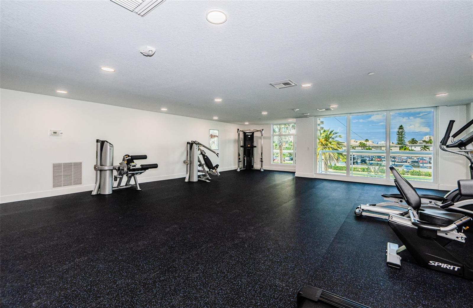 fitness and yoga area in building