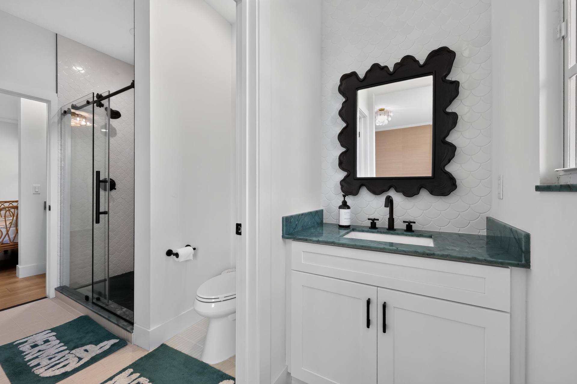 Bathroom jack and Jill style between bedrooms 2 & 3