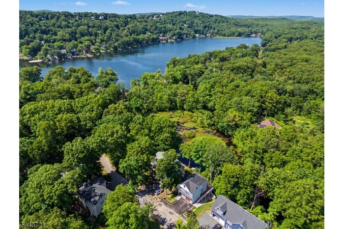Aerial of Home and Cedar Lake