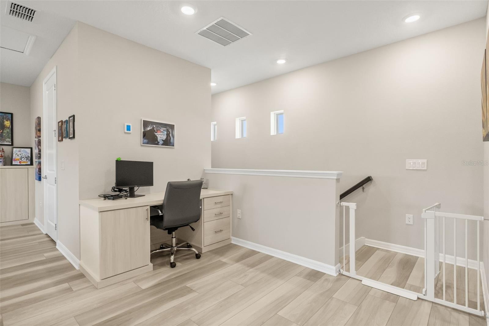 Loft with custom built ins