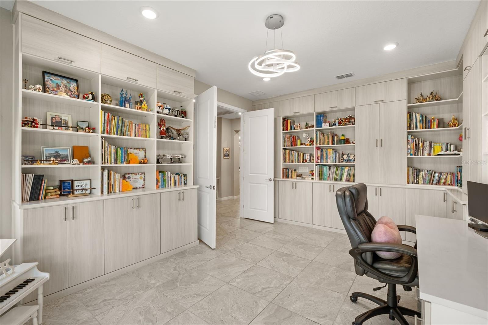 Office with custom built ins