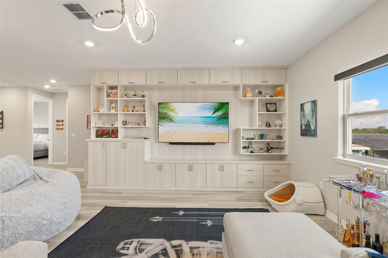 Loft with custom built ins
