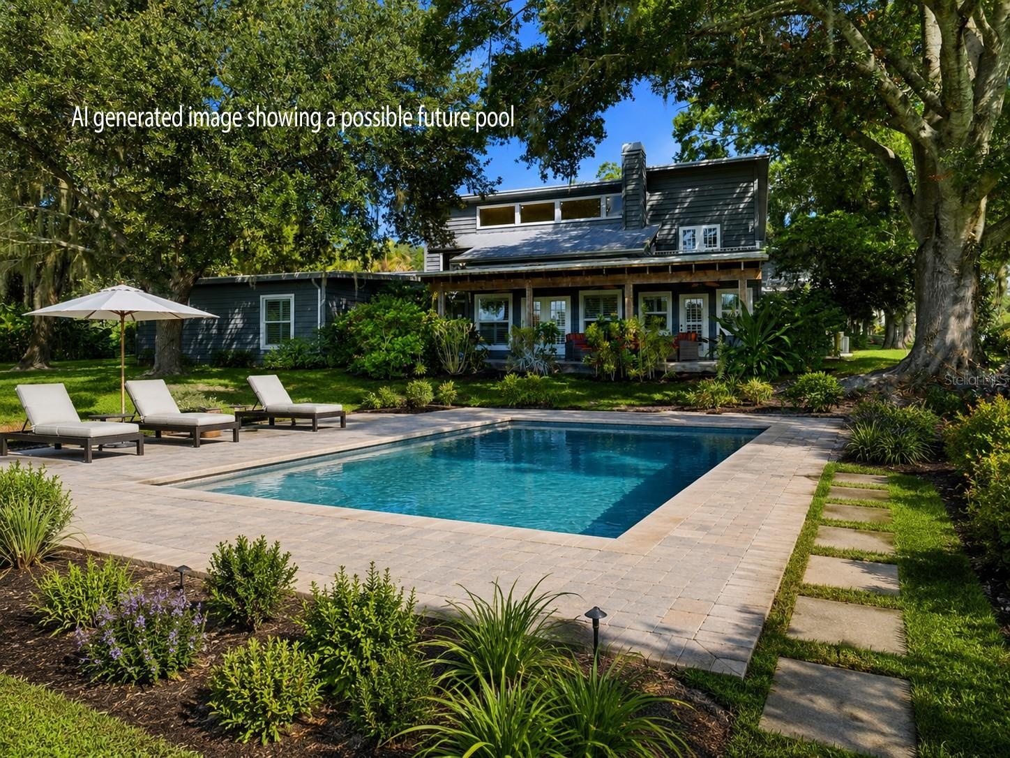 Virtual rendering using AI of potential future pool