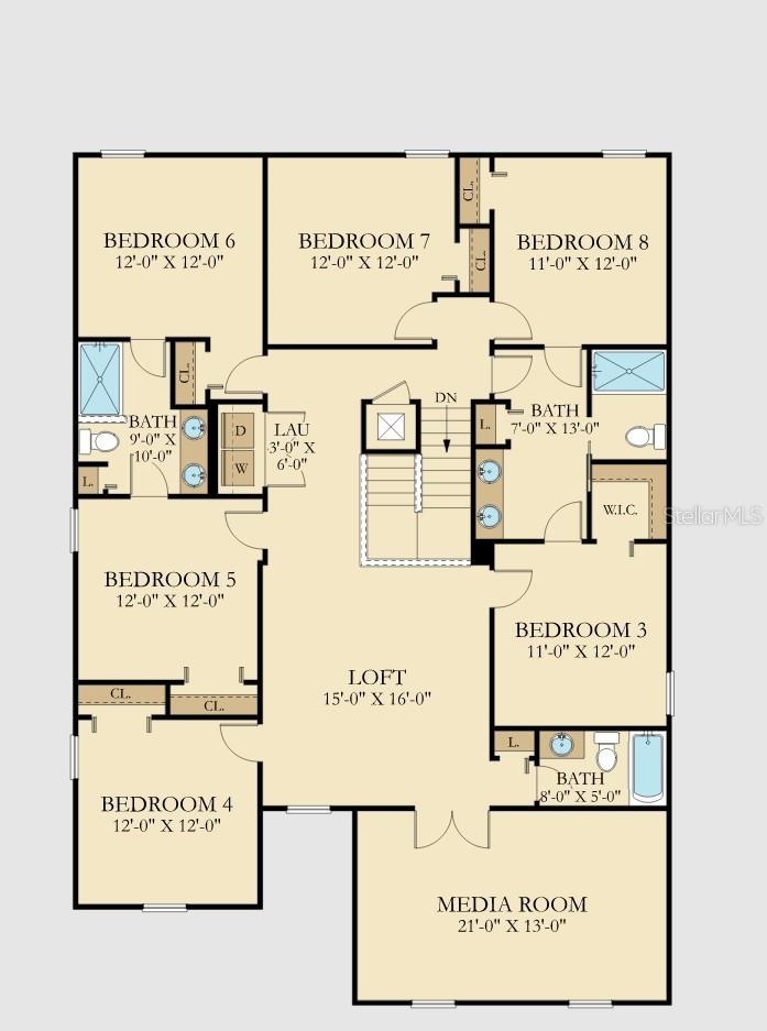 Second Floor plan with dimensions