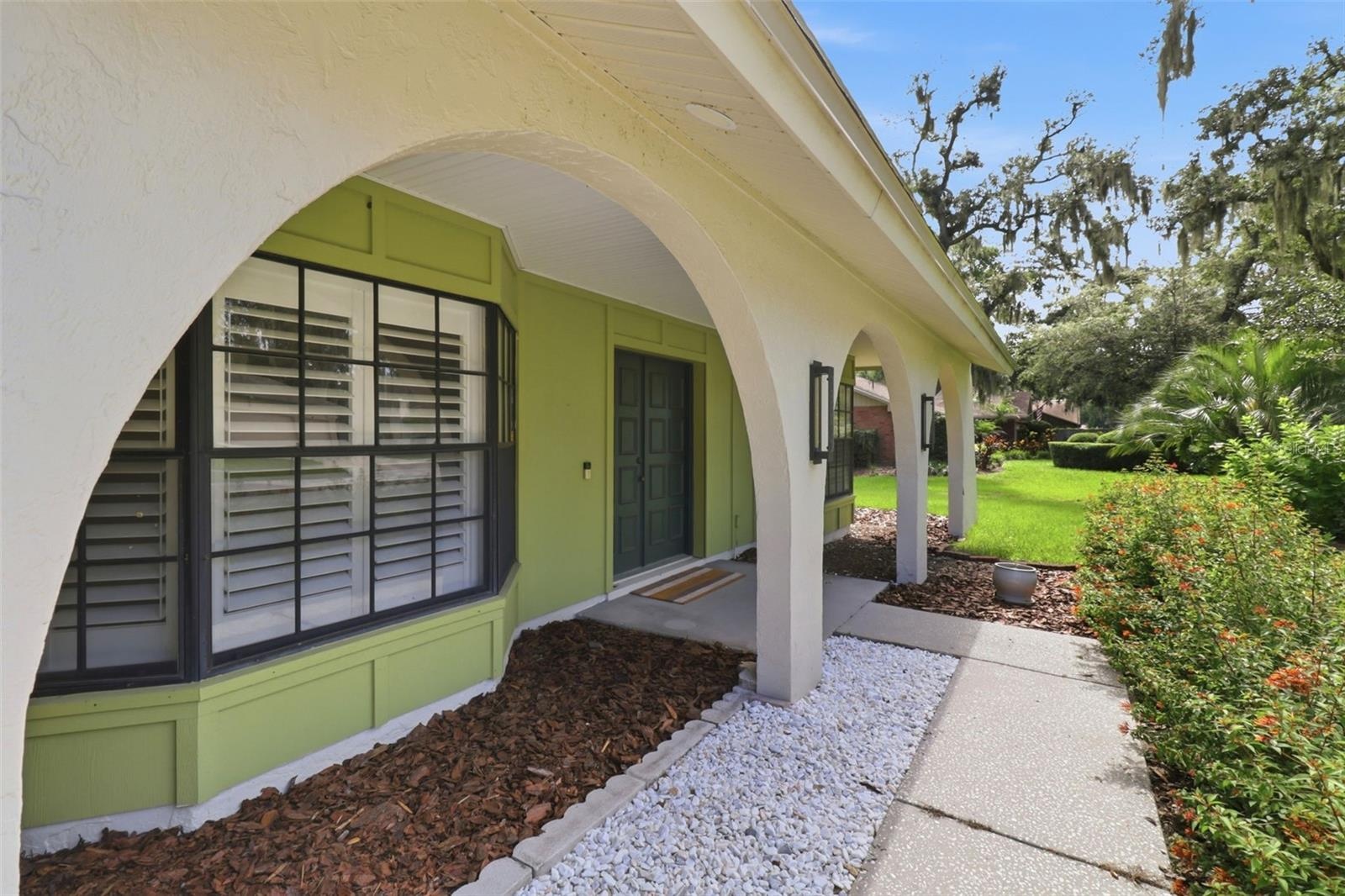 Lovely covered front door/porch
