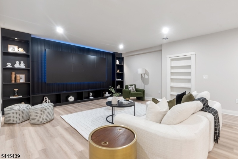 Lower level entertainment wall